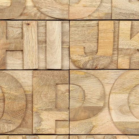 Rustika Rowe -  Alphabet Cabinet with 6 Drawers 120x35x79 cm Solid Mango Wood